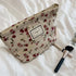 Cosmetic Bag Women Floral Makeup Case Organizer Korean Embroidery Cosmetic Pouch Travel Toiletry Bag Corduroy Canvas Beauty Case